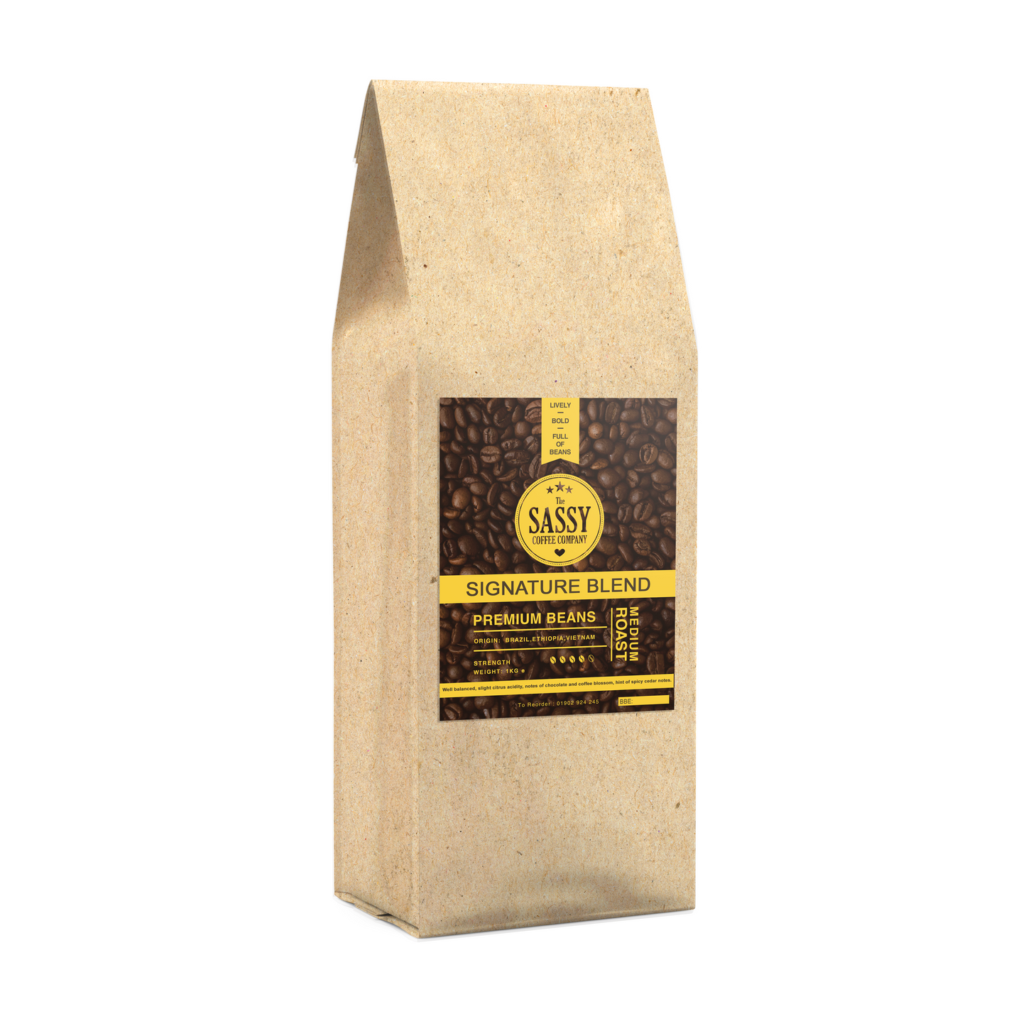 Signature blend sassy coffee beans
