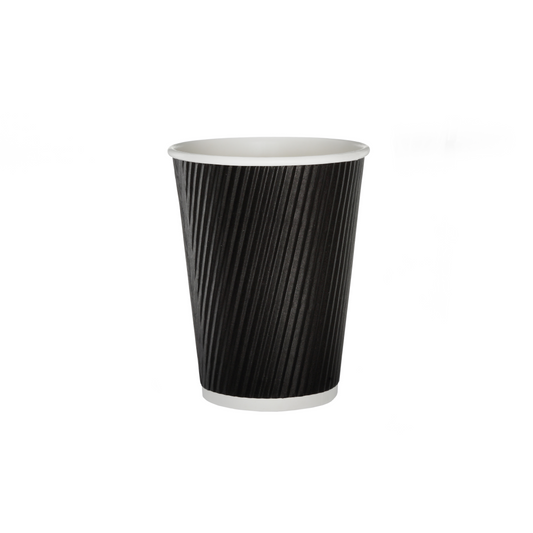 12oz black ripple cups